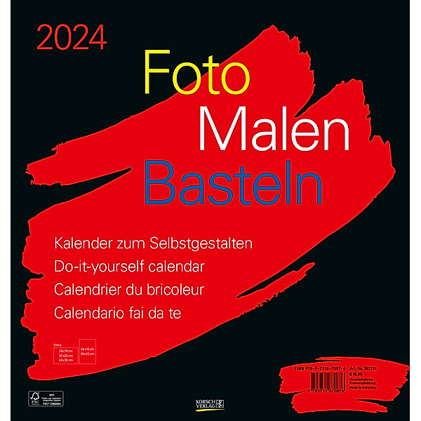 Foto-Malen-Basteln Bastelkalender schwarz groß 2024