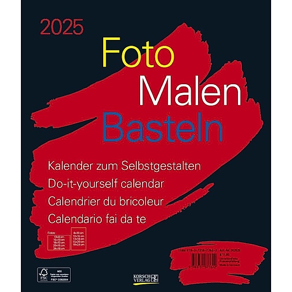 Foto-Malen-Basteln Bastelkalender schwarz gross 2025