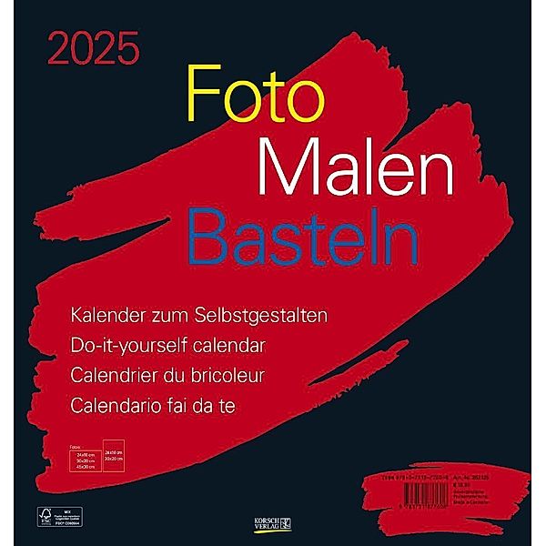 Foto-Malen-Basteln Bastelkalender schwarz groß 2025