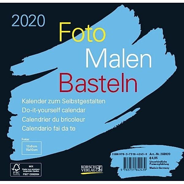 Foto-Malen-Basteln Bastelkalender schwarz quer 2020