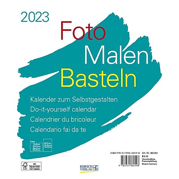 Foto-Malen-Basteln Bastelkalender weiss 2023