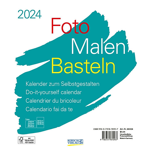 Foto-Malen-Basteln Bastelkalender weiß 2024