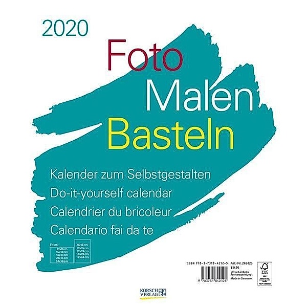Foto-Malen-Basteln Bastelkalender weiss gross 2020