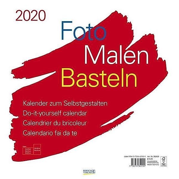 Foto-Malen-Basteln Bastelkalender weiss gross 2020