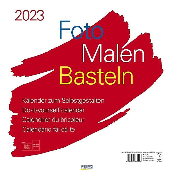 Foto-Malen-Basteln Bastelkalender weiß groß 2023