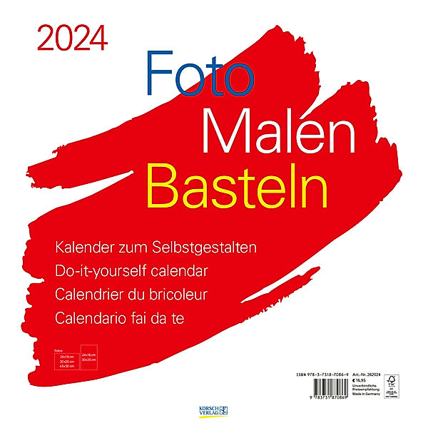 Foto-Malen-Basteln Bastelkalender weiß groß 2024
