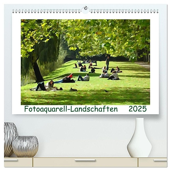 Fotoaquarell-Landschaften. (hochwertiger Premium Wandkalender 2025 DIN A2 quer), Kunstdruck in Hochglanz, Calvendo, Sergej Schmidt