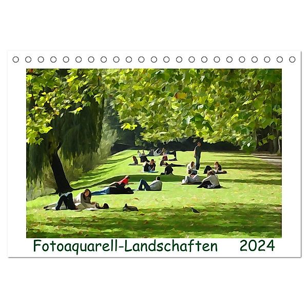 Fotoaquarell-Landschaften. (Tischkalender 2024 DIN A5 quer), CALVENDO Monatskalender, Sergej Schmidt