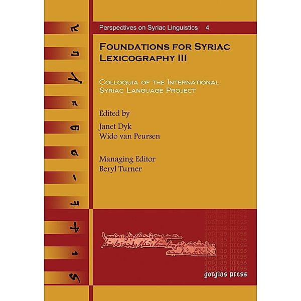 Foundations for Syriac Lexicography III