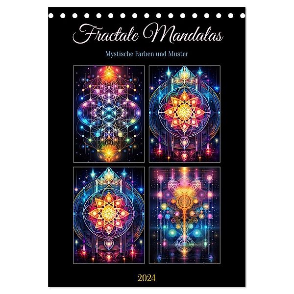 Fractale Mandalas (Tischkalender 2024 DIN A5 hoch), CALVENDO Monatskalender, Steffen Gierok-Latnaik