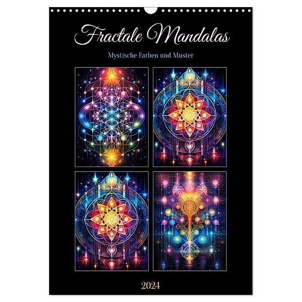 Fractale Mandalas (Wandkalender 2024 DIN A3 hoch), CALVENDO Monatskalender, Steffen Gierok-Latnaik