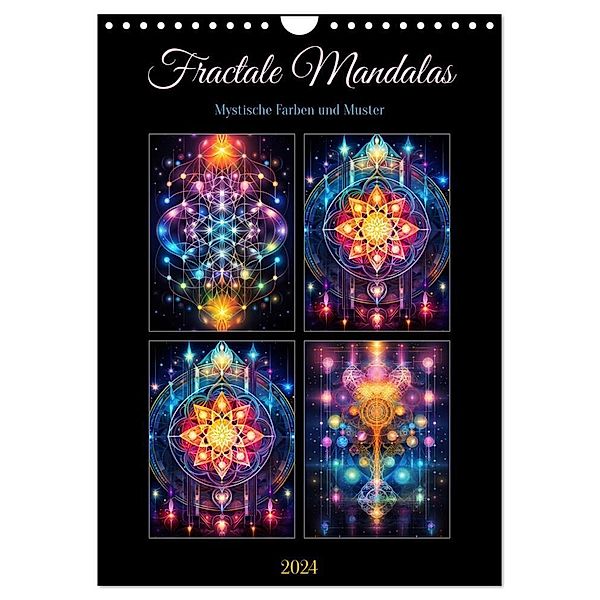 Fractale Mandalas (Wandkalender 2024 DIN A4 hoch), CALVENDO Monatskalender, Steffen Gierok-Latnaik