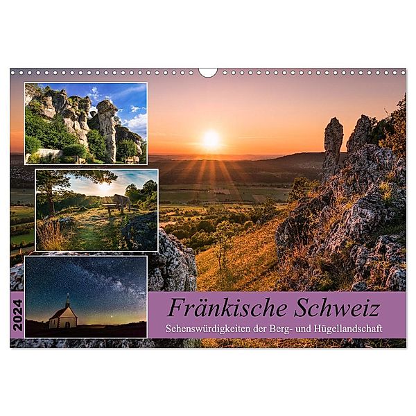 Fränkische Schweiz - Sehenswürdigkeiten der Berg- und Hügellandschaft (Wandkalender 2024 DIN A3 quer), CALVENDO Monatskalender, Raphael Amesoeder