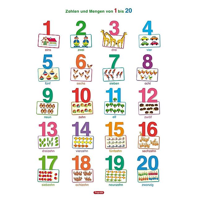 Fragenbär-Lernposter: Zahlen und Mengen von 1 bis 20 in der  Schulbuch-Druckschrift L 70 x 100 cm | Weltbild.at