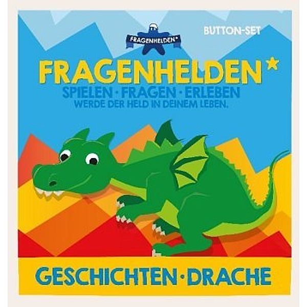 Fragenhelden Button - Geschichten Drache