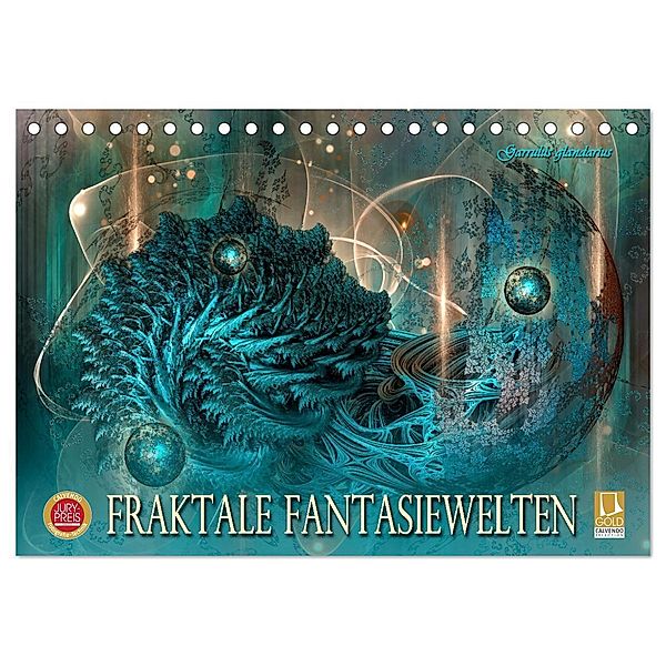 Fraktale Fantasiewelten (Tischkalender 2024 DIN A5 quer), CALVENDO Monatskalender, Garrulus glandarius