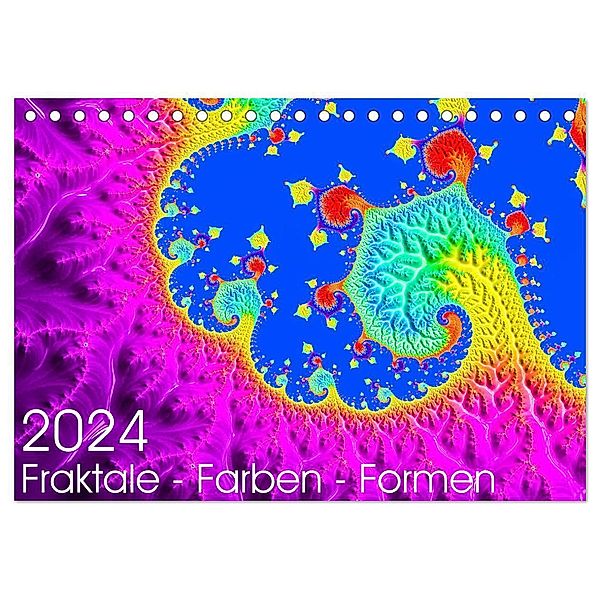 Fraktale - Farben - Formen 2024 (Tischkalender 2024 DIN A5 quer), CALVENDO Monatskalender, Michael Fischer