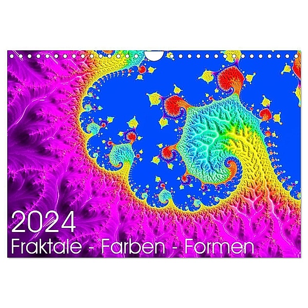 Fraktale - Farben - Formen 2024 (Wandkalender 2024 DIN A4 quer), CALVENDO Monatskalender, Michael Fischer