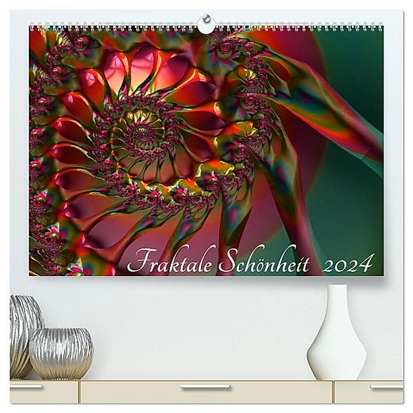 Fraktale Schönheit 2024 (hochwertiger Premium Wandkalender 2024 DIN A2 quer), Kunstdruck in Hochglanz, Shako M. Burkhardt