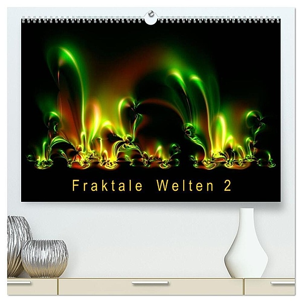 Fraktale Welten 2 (hochwertiger Premium Wandkalender 2024 DIN A2 quer), Kunstdruck in Hochglanz, Joachim Barig