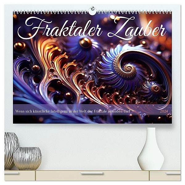 Fraktaler Zauber (hochwertiger Premium Wandkalender 2024 DIN A2 quer), Kunstdruck in Hochglanz, Kerstin Waurick
