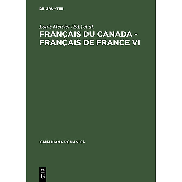 Francais du Canada - Francais de France.Bd.6