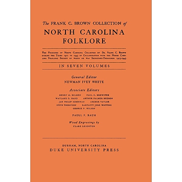 Frank C. Brown Collection of NC Folklore
