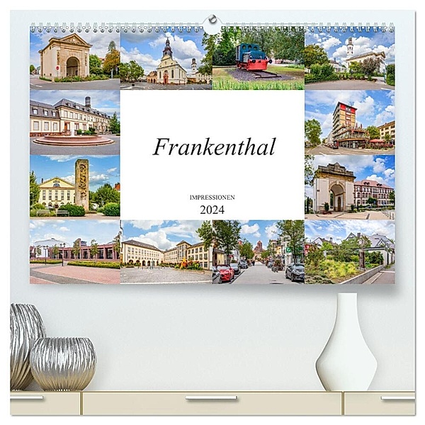 Frankenthal Impressionen (hochwertiger Premium Wandkalender 2024 DIN A2 quer), Kunstdruck in Hochglanz, Dirk Meutzner