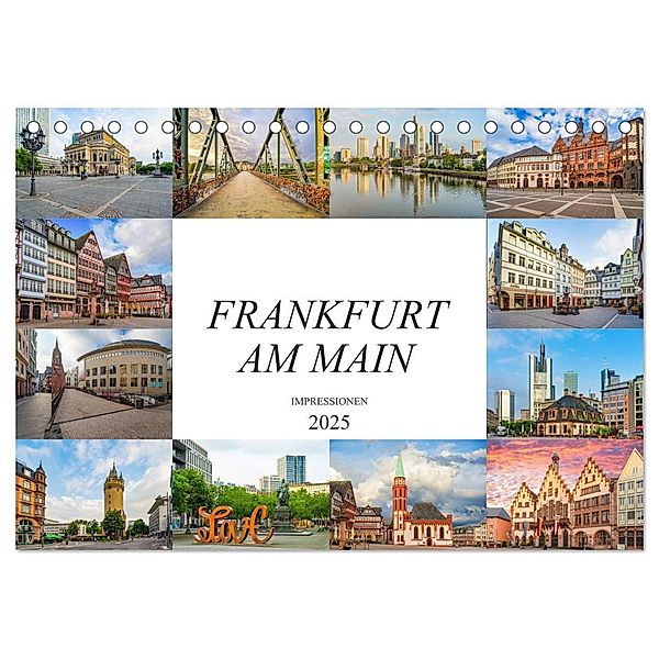 Frankfurt am Main Impressionen (Tischkalender 2025 DIN A5 quer), CALVENDO Monatskalender, Calvendo, Dirk Meutzner