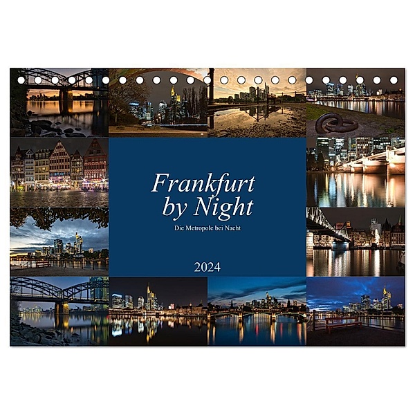 Frankfurt by Night - Die Metropole bei Nacht (Tischkalender 2024 DIN A5 quer), CALVENDO Monatskalender, Thorsten Engemann