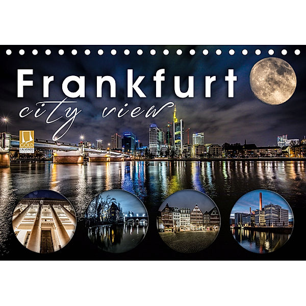 Frankfurt city view (Tischkalender 2019 DIN A5 quer), Monika Schöb