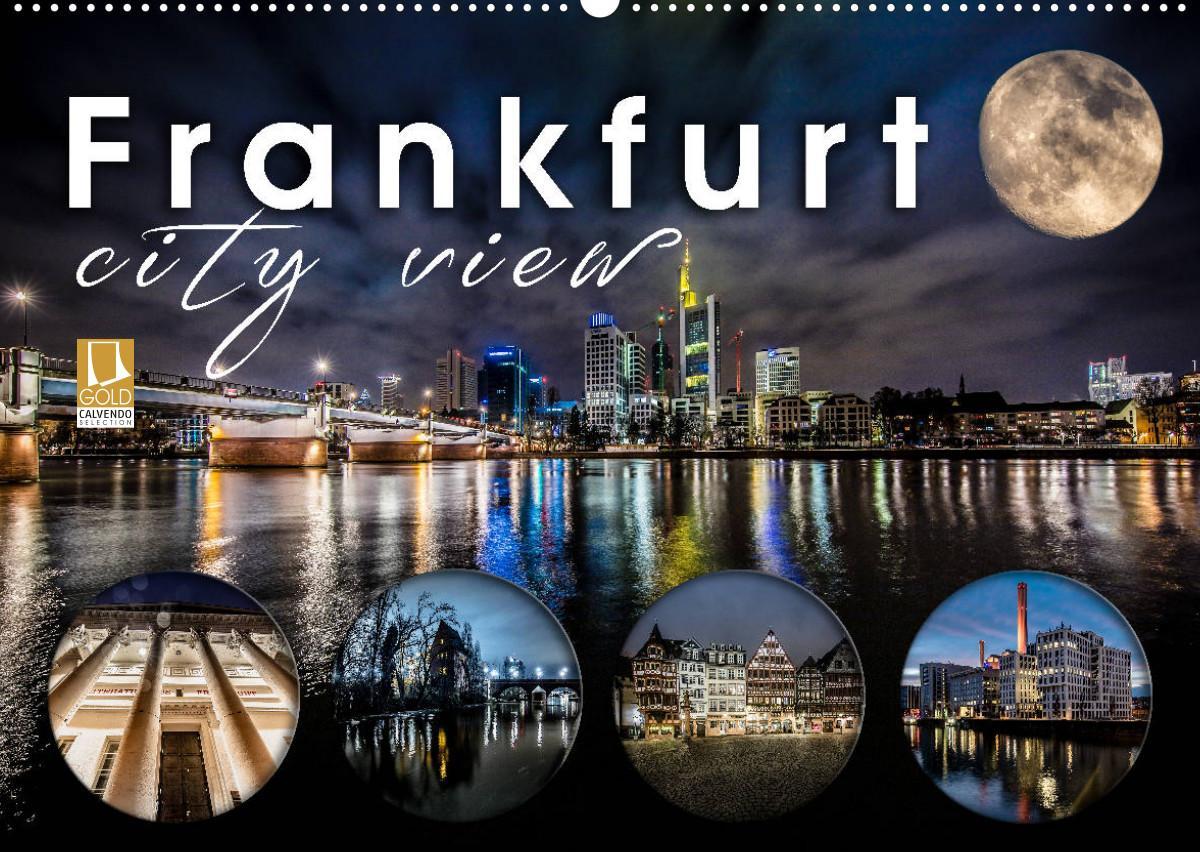 Frankfurt city view (Wandkalender 2023 DIN A2 quer)