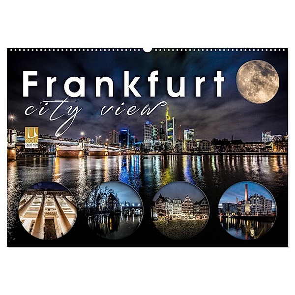 Frankfurt city view (Wandkalender 2024 DIN A2 quer), CALVENDO Monatskalender, Monika Schöb