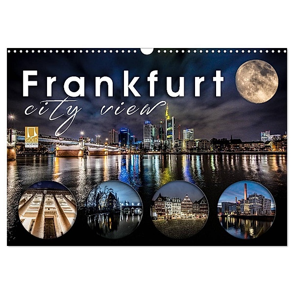 Frankfurt city view (Wandkalender 2024 DIN A3 quer), CALVENDO Monatskalender, Monika Schöb