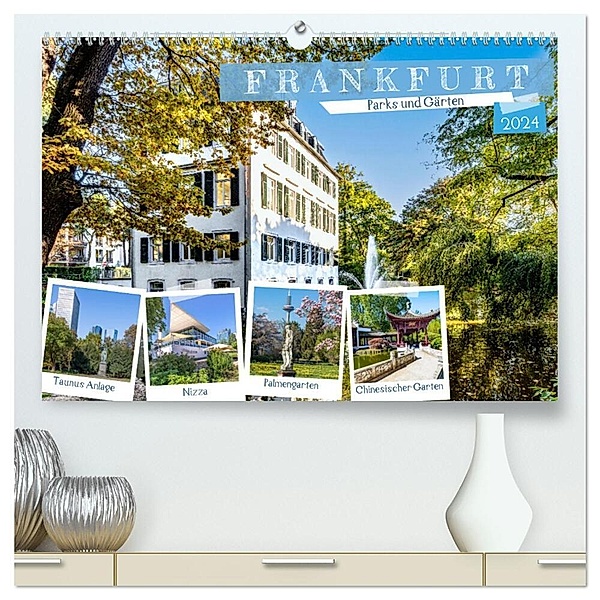 Frankfurt - Parks und Gärten (hochwertiger Premium Wandkalender 2024 DIN A2 quer), Kunstdruck in Hochglanz, Dieter Meyer
