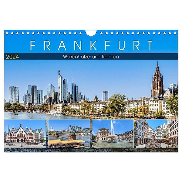 Frankfurt - Wolkenkratzer und Tradition (Wandkalender 2024 DIN A4 quer), CALVENDO Monatskalender, Dieter Meyer