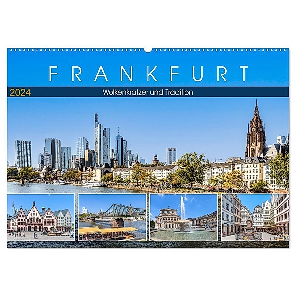 Frankfurt - Wolkenkratzer und Tradition (Wandkalender 2024 DIN A2 quer), CALVENDO Monatskalender, Dieter Meyer