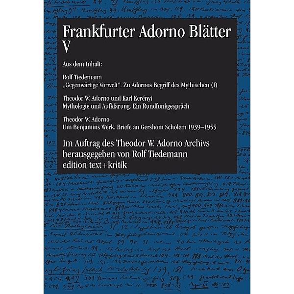 Frankfurter Adorno Blaetter 5