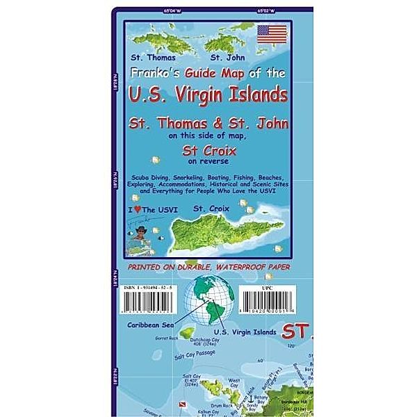 Franko Maps Franko's Guide Map of the U.S. Virgin Islands, St Thomas & St. John