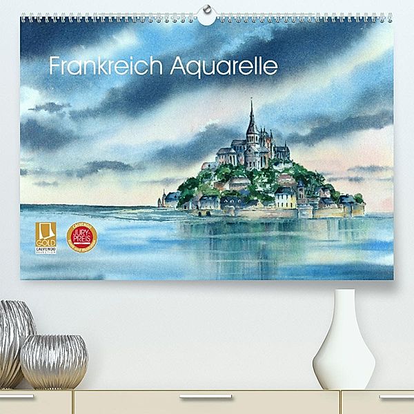 Frankreich Aquarelle (Premium, hochwertiger DIN A2 Wandkalender 2023, Kunstdruck in Hochglanz), Jitka Krause