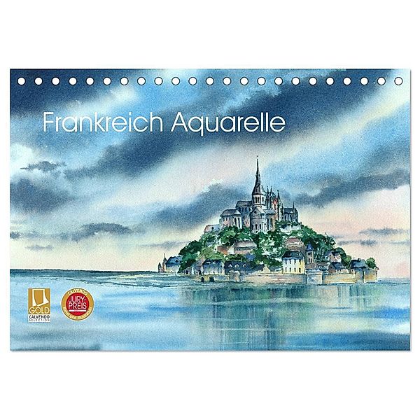 Frankreich Aquarelle (Tischkalender 2024 DIN A5 quer), CALVENDO Monatskalender, Jitka Krause