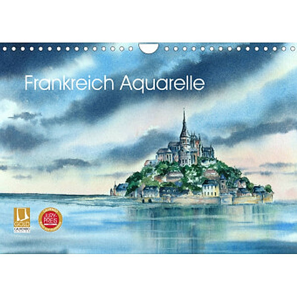 Frankreich Aquarelle (Wandkalender 2022 DIN A4 quer), Jitka Krause