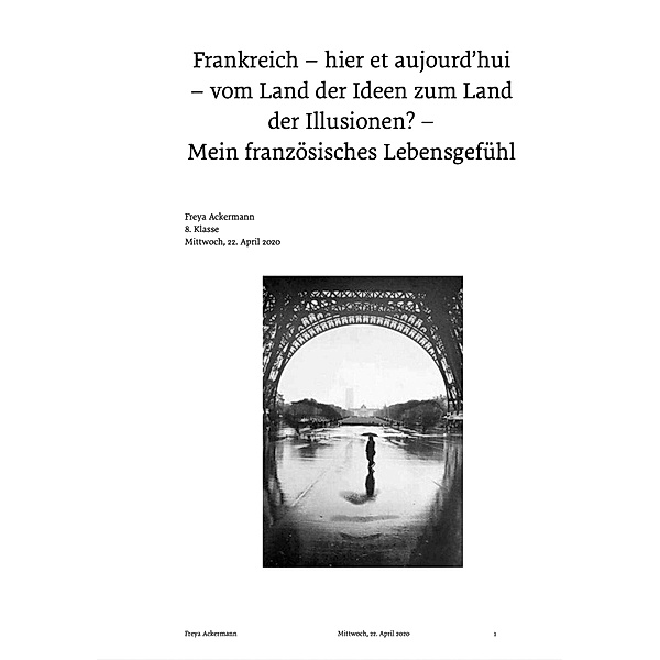 Frankreich - hier et aujourd'hui - vom Land der Ideen zum Land der Illusionen? / FA/Portfolios Bd.2, Freya Ackermann
