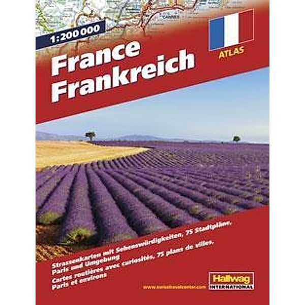 Frankreich Straßenatlas 1:200 000. Hallwag Atlas France