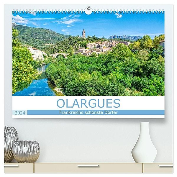 Frankreichs schönste Dörfer - Olargues (hochwertiger Premium Wandkalender 2024 DIN A2 quer), Kunstdruck in Hochglanz, Thomas Bartruff