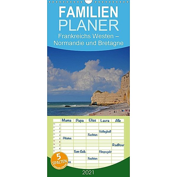 Frankreichs Westen - Normandie und Bretagne - Familienplaner hoch (Wandkalender 2021 , 21 cm x 45 cm, hoch), Reinhold Ratzer