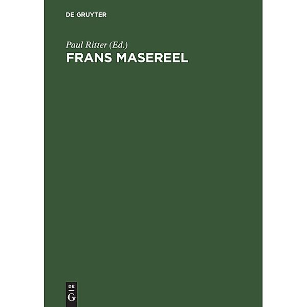 Frans Masereel, Frans Masereel