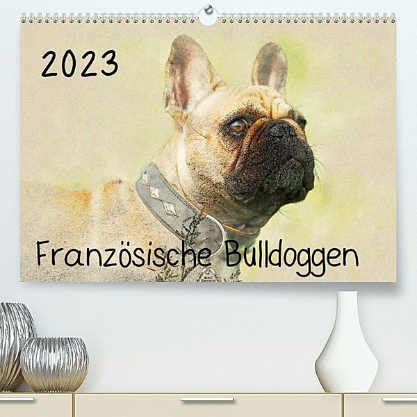 Französische Bulldoggen 2023 (Premium, hochwertiger DIN A2 Wandkalender 2023, Kunstdruck in Hochglanz), Andrea Redecker