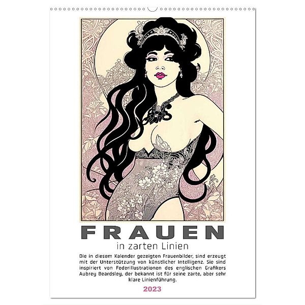 Frauen in zarten Linien (Wandkalender 2024 DIN A2 hoch), CALVENDO Monatskalender, Calvendo, Werner Braun