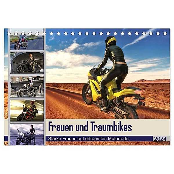 Frauen und Traumbikes (Tischkalender 2024 DIN A5 quer), CALVENDO Monatskalender, Karsten Schröder